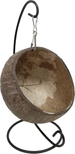 Vista 7 de Ranslen Hamster de coco natural con suspensión de juguete molar, casa de cama de hámster con almohadilla cálida, accesorios de decoración de hábitat