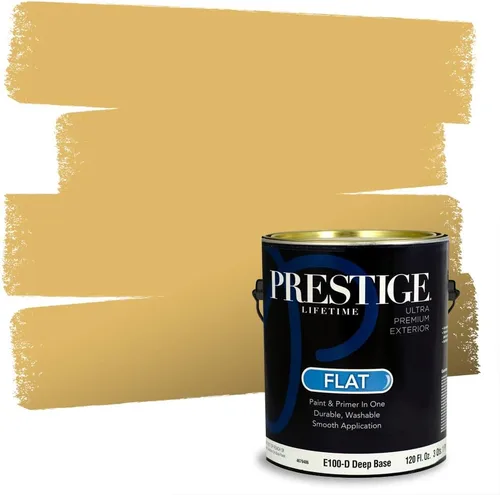 Vista 151 de PRESTIGE Pinturas de pintura exterior e imprimación en uno, 1 galón, plano, combinación comparable de Benjamin Moore* Manzanilla*