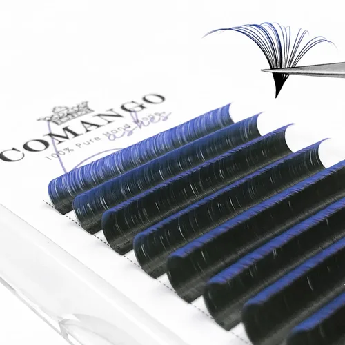 Vista 8 de CoMango Easy Fan - Extensiones de pestañas rizadas C/D de 0.05/0.003 in, pestañas de volumen que florecen automáticamente, color negro mate 2D-20D