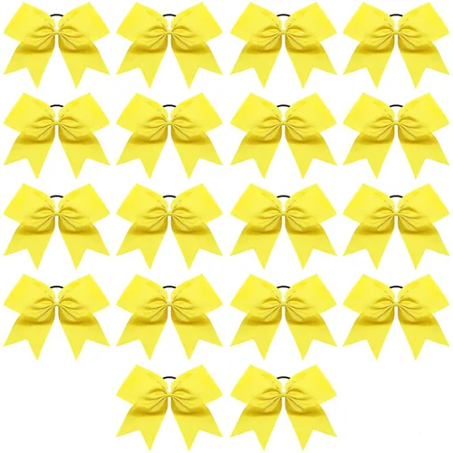 Vista 13 de 18 PCS 8" Large American Flag Cheer Hair Bows Ponytail Holder Elastic Band Handmade for Cheerleaders Teen Girls College Sports
