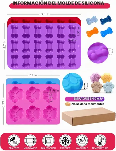Vista 2 de Moldes de Silicona Caseros para Golosinas de Perros - Cortadores de Galletas para Golosinas de Perros - Recetas de Golosinas para Perros, Moldes