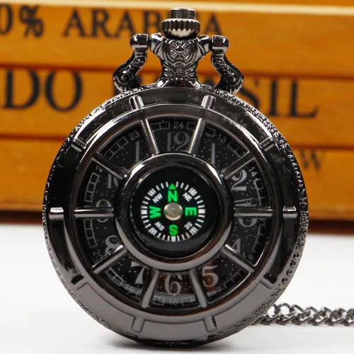 Vista 2 de Reloj de bolsillo para hombre, árabe digital reloj de bolsillo con cadena para hombre