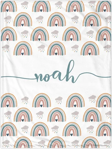 Vista 11 de Manta de bebé personalizada con nombre, manta personalizada de elefante para niña, regalos personalizados para baby girls, Navidad, Pascua
