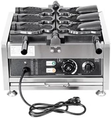 Vista 2 de LANTAO Máquina eléctrica de helado Taiyaki/Máquina para hacer pasteles de pescado con apertura de boca/Máquina comercial de fabricación de Taiyaki