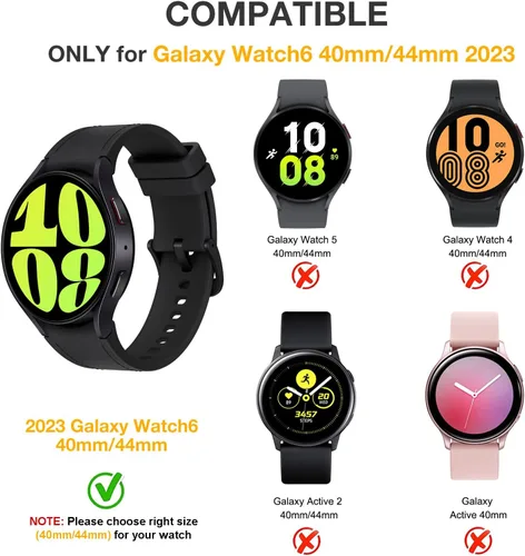 Vista 2 de (Paquete de 4) Funda Protectora de Pantalla Compatible para Samsung Galaxy Watch 6 de 40 mm (Versión 2023) Funda de Silicona Protectora Completa