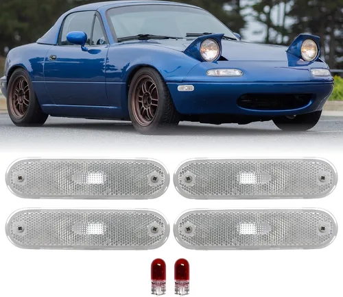 Vista 11 de USR 90-97 Miata MX-5 NA 7” Pulgadas Redondas H6024 Faros LED Proyector H6014 Negro Carcasa 6024 Haz Alto/Bajo Sellado (Par) Compatible con Mazda