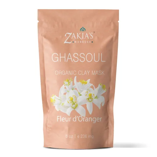 Vista 9 de Zakia's - Máscara de arcilla Rhassoul marroquí (lavanda) - Arcilla orgánica para rostro y cuerpo - Máscara de barro antienvejecimiento para piel