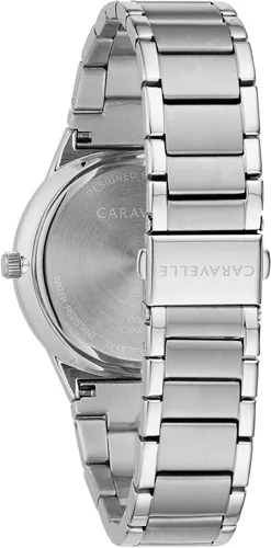Vista 3 de Caravelle Modern Quartz Mens Watch Stainless Steel Diamond