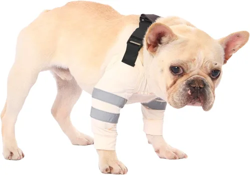 Vista 11 de PetWarm Manga de pierna delantera para perro, mangas ajustables para codo para perro con tiras reflectantes, manga de recuperación suave