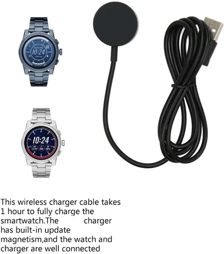 Vista 3 de Base de carga para Q Gen 1 Gen 2 Gen 2 Gen 2 Wander Gen 2 Gen 3 Gen 3 Gen 3, cable de carga USB, accesorios para reloj inteligente (negro)