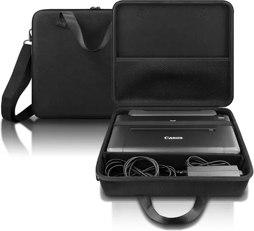 Vista 3 de co2CREA Estuche de viaje rígido de repuesto para Canon PIXMA TR160 / TR150 / iP110 Impresora portátil inalámbrica (Estuche negro completo)