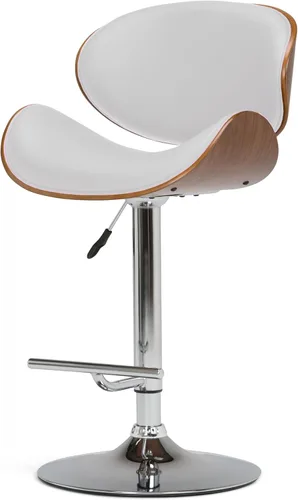 Vista 14 de SIMPLIHOME Marana - Taburete de bar giratorio ajustable, altura del asiento de 37 a 45 pulgadas, taburete tapizado en piel sintética vegana negra