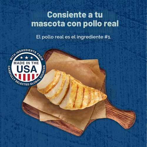 Vista 3 de Blue Buffalo True Chews Premium Grillers Golosinas Naturales para Perros, Pollo, Bolsa de 12 onzas