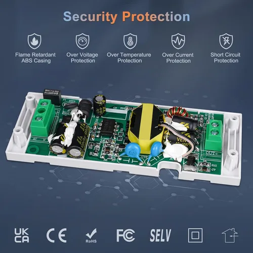 Vista 5 de Transformador de controlador DUSKTEC 15W 12V LED, transformador delgado 120V CA a 12V DC Adaptador de fuente de alimentación LED de bajo voltaje