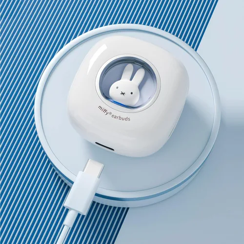 Vista 2 de Auriculares Miffy Bluetooth Inalámbricos (Azul), Auriculares con Cascos IPX5 Resistente al Agua