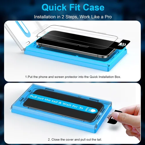 Vista 2 de Mothca Paquete de 2 protectores de pantalla de vidrio mate para iPhone Air / 17 Air de 6.5 pulgadas [caja de ajuste automático sin polvo] de borde a