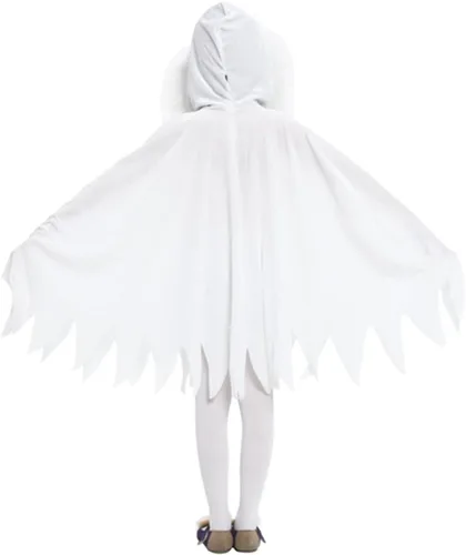 Vista 2 de Brcus Disfraz de fantasma blanco para niños, capa de Halloween, capa de elfo para cosplay, juego de roles