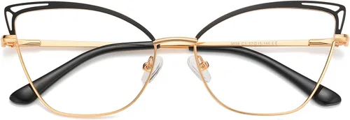 Vista 2 de Gafas de luz azul Cateye - Lentes falsos para mujer, antifatiga ocular, lentes transparentes