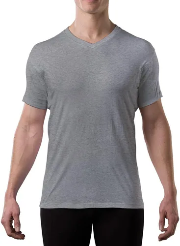 Vista 13 de Camiseta interior de algodón a prueba de sudor para hombre, con cuello en V Blanco