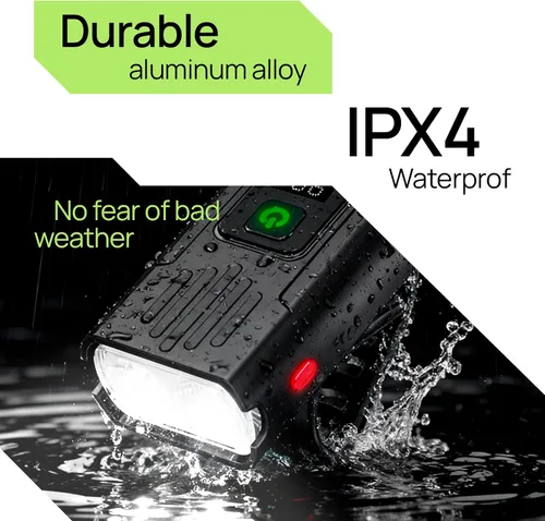 Vista 9 de Luces inteligentes para bicicleta delanteras y traseras, kit R15, recargable por USB C con detección automática de frenos, 500 lúmenes impermeable