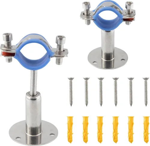 Vista 7 de Soporte de tubo de montaje en pared de acero inoxidable 304, abrazadera de tubo ajustable, soporte de correa de tubo de soporte fijo para tubos