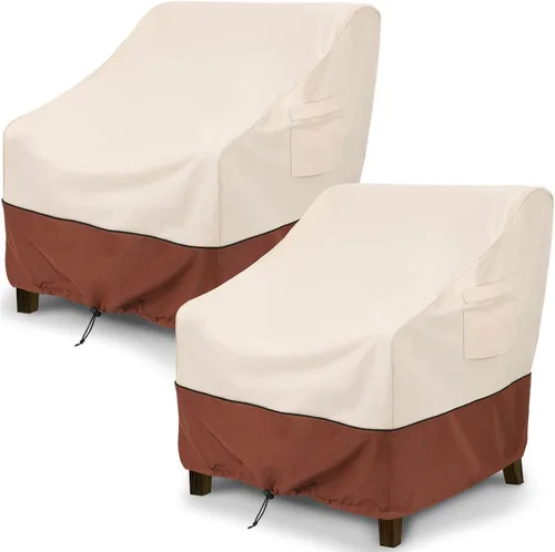 Vista 12 de COSFLY Fundas para sillas de patio al aire libre, impermeables, resistentes a los rayos UV, ajuste ajustable con correas de hebilla, se adapta a