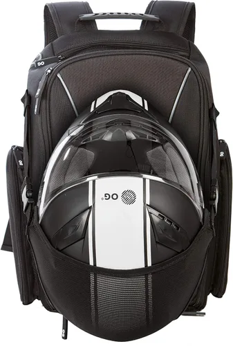 Vista 11 de OG Original CityRunner Mochila para motocicleta, impermeable, expandible, 30-35L, bolsa para casco de motocicleta, correa para casco, gran