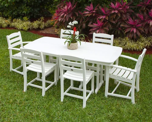 Vista 4 de POLYWOOD® La Casa Café - Juego de comedor, Aruba/Blanco