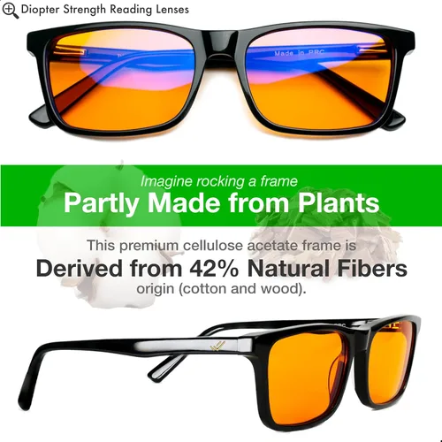 Vista 2 de +1.0 +1.5 +2.0 +2.5 Orange Blue Light Blocking Reading Glasses for Better Sleep - Migraine Glasses for Women & Men
