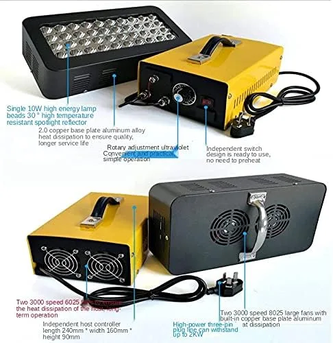 Vista 7 de Lámpara LED de curado UV ajustable de alta intensidad de 4000 W, efecto de luz, luz UV, lámpara sólida, tinta LED, barniz, pegamento UV