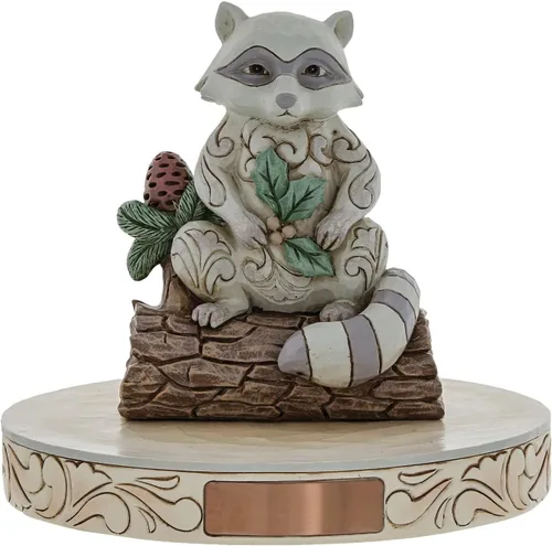 Vista 4 de Enesco Jim Shore Heartwood Creek - Figura de mapache y piña, 4 pulgadas, multicolor