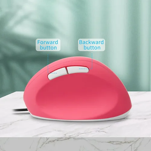 Vista 6 de Sokelinn-six Mouse vertical con cable, mouse ergonómico para juegos para mano derecha, 800, 1200, 1600 DPI, muñeca óptica USB ajustable, ratones