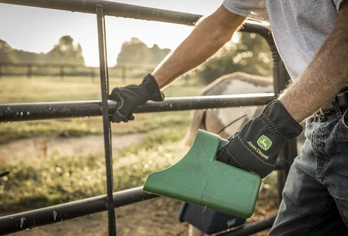 Vista 6 de John Deere JD86021-XL - Palma de cuero sintético para hombre, alta destreza, resistente a la abrasión, nudillos acolchados, negro, XL