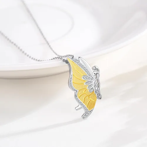 Vista 2 de Collares de mariposa para mujer de plata de ley 925 con dije de mariposa, collar de mariposa, regalos para niñas
