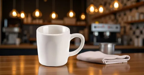 Vista 4 de tazas de café expreso, porcelana blanca mate, 2.3 onzas, juego de 4