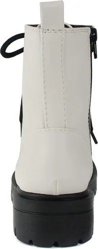 Vista 2 de SODA FIRM - Botines de combate con suela con tacos, cordones y cremallera lateral
