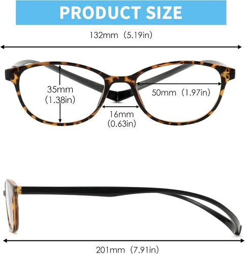 Vista 6 de JM Paquete de 2 lentes de lectura magnéticos para hombres y mujeres, cuello colgante, bloqueo de luz azul, para lectura de computadora, color negro