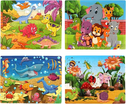 Vista 10 de SYNARRY - Rompecabezas grandes de madera para niños de 4 a 6 años Monster Truck Puzzles for Kids Ages 3-5, Birthday Gifts for Boys & Girls