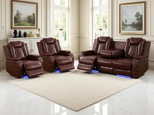 Vista 58 de Juego de sofás reclinables eléctricos, juegos de muebles de sala de estar, sofá reclinable eléctrico moderno negro, sofá biplaza y silla