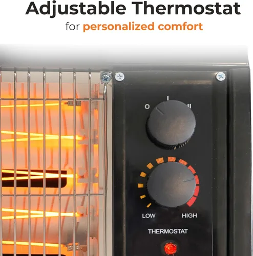 Vista 2 de Comfort Zone Calentador Radiante Eléctrico 1500/W Negro