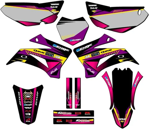 Vista 8 de TTR 125 SURGE 2008-2025 Kit de base gráfica Senge negro compatible con Yamaha