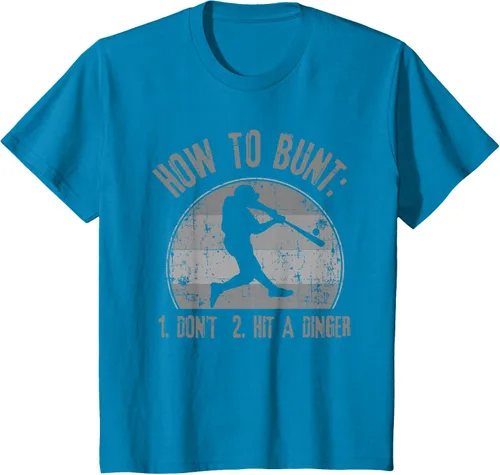 Vista 59 de Cómo Bunt Don't Hit A Dinger - Camiseta divertida de béisbol y sóftbol, Negro, S