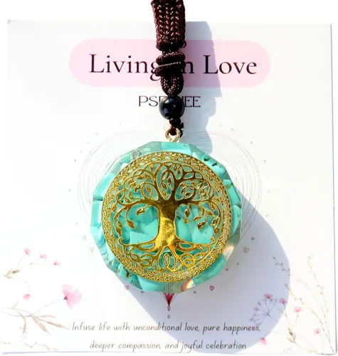 Vista 10 de Tree of Life Orgone Pendant Necklace– Natural Chakra Healing Crystal Stones Necklace, Symbol of Growth & Harmony, Handmade Spiritual Orgonite
