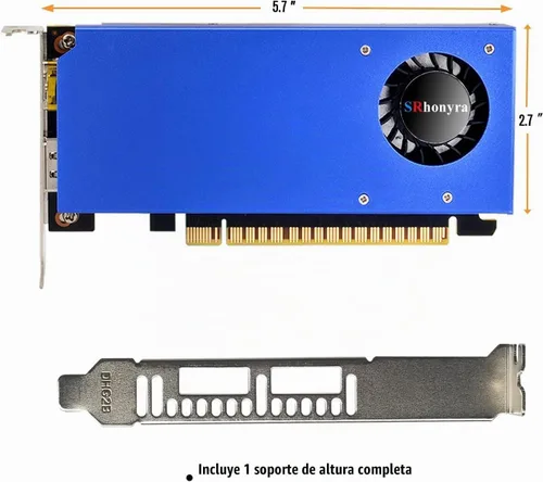 Vista 4 de Tarjeta de video de perfil bajo GTX 1050 Ti 4GB GDDR5 128-Bit, HDMIx1 DisplayPortx1, PCIe 3.0 x16, HDCP 2.2 1050Ti HDMI y DP