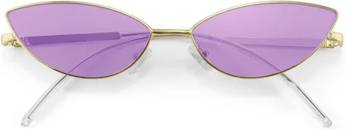 Vista 34 de FEISEDY Gafas de sol de diseñador de moda Retro pequeños pétalos forma arco templo diseño B2298