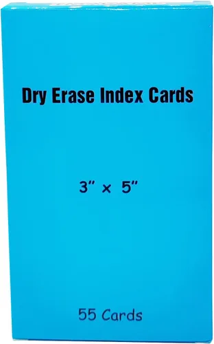 Vista 4 de IMAGAME Tarjetas de índice de borrado en seco, 3 x 5 pulgadas, 55 tarjetas laminadas, ambos lados en blanco, tarjetas de notas reutilizables