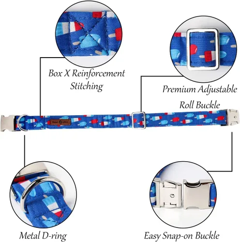 Vista 177 de Lionet Paws Collar de perro de Halloween con corbatín, bonito collar de algodón ajustable con hebilla de metal para perros pequeños, medianos y A
