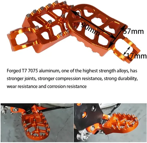 Vista 2 de Reposapiés para Moto de Motocross y Dirt Bike, Pedales para KTM SX SXF EXC EXCF XC XCF XCW XCFW SMC 65 85 125 150 200 250 350 450 530 para Husqvarna