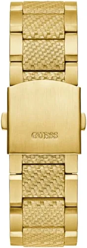 Vista 3 de GUESS Reloj multifunción texturizado dorado y negro, Oro, Classic