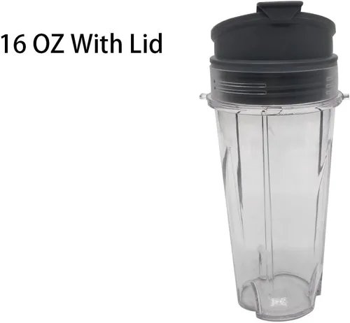 Vista 2 de Grey 1 paquete de 16 onzas (16 oz.) taza con tapa Sip & Seal para la serie Nutri Ninja Blender